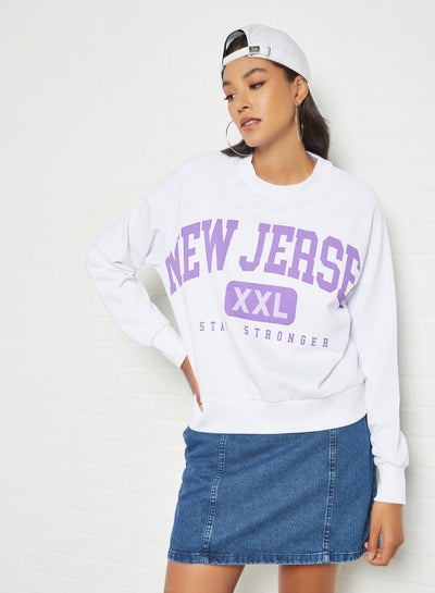 Buy New Jersey Graphic Sweatshirt White in UAE