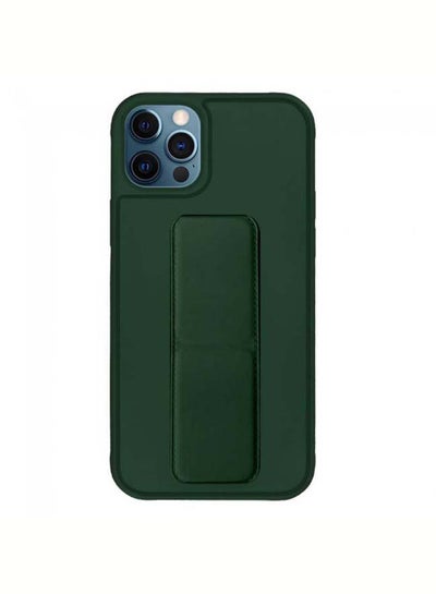 Buy Protective Case Cover with Finger Grip Stand for Apple iPhone 11 Pro Max Green in Saudi Arabia