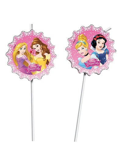 Buy 6-Piece Princess Dreaming Medallion Flexi Drinking Straw Multicolour in UAE