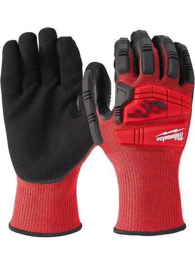 Buy Impact Cut Level 3 Gloves Red/Black 9/L in UAE