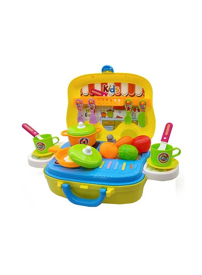 Buy 26-Piece Portable Lightweight Kitchen Cook Roll Suitcase Toy Playset For Kids 28x37.5x25cm in Saudi Arabia