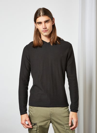 Buy Basic Long Sleeve Hoodie Black in UAE