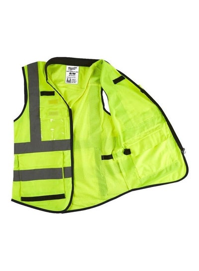 Buy Premium Hi-Visibility Vest Yellow/Grey S/M in UAE