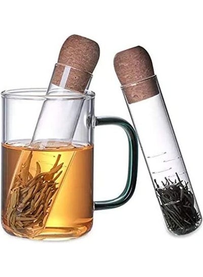 Buy Cork Glass Bottle Tea Infuser Transparent 15.5cm in UAE