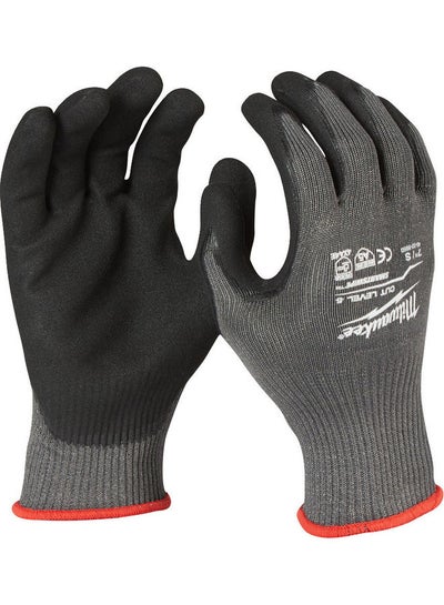 Buy 5 Cut Level Gloves - L/9 Grey/Black 25 x 18 x 3.1cm in UAE