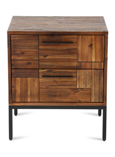 Buy 2-Drawer Saigon Nightstand Brown/Black 55x45x62.5cm in UAE