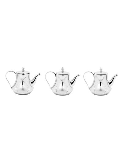 Buy 3-Piece Stainless Steel Kettle Set Chrome in Saudi Arabia