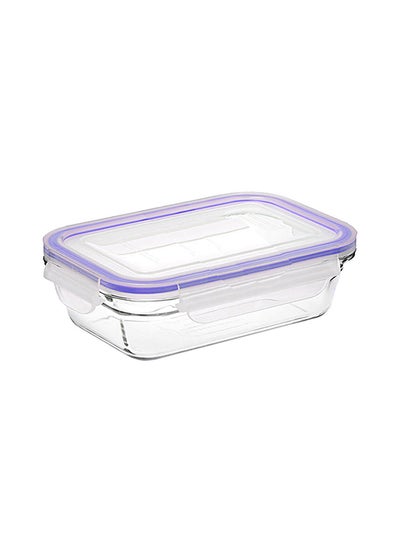 Buy Microwave Glass Storage With Lid Blue 600ml in UAE