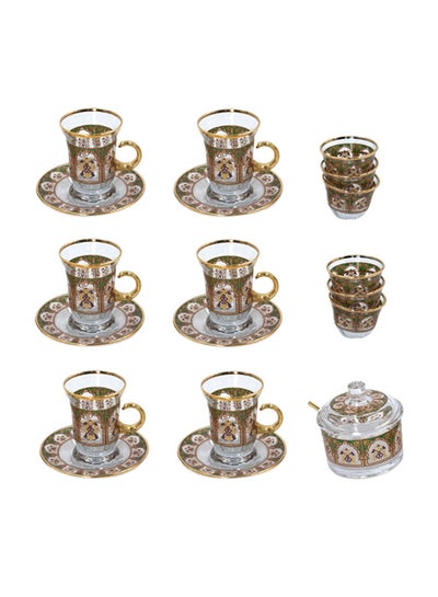 Buy 25-Piece Tea Set Gold/Clear 6x5cm in Saudi Arabia