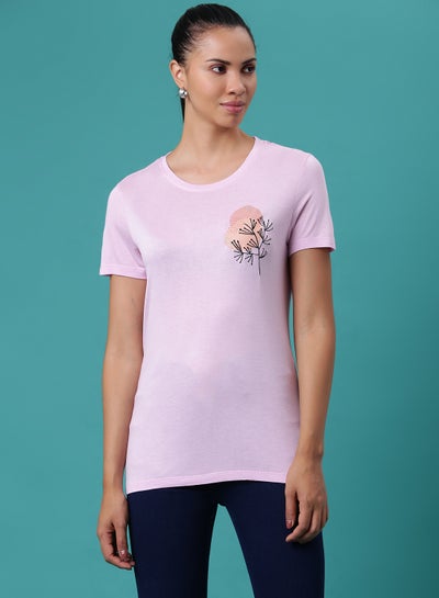 Buy Round Neck T-Shirt Pink in UAE