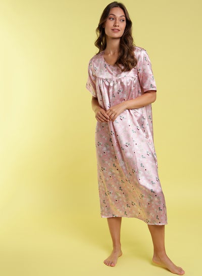 اشتري Scoop Neck Nightdress Pink في السعودية