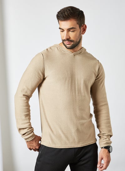 Buy Basic Knit Hoodie Crockery in UAE