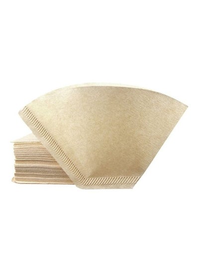 Buy 100-Piece Coffee Filter Cup Paper Beige 16.4 x 10.4 x 5.0cm in Saudi Arabia