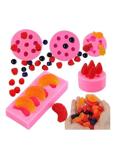 Buy 5-Piece Fruit Shaped Jelly Mold Pink 11.1 x 5, 5x 2.4, 7.4, 7.2, 4.7cm in Saudi Arabia