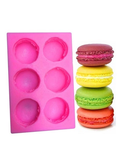 Buy 6-Cavity 3D Macaroon Silicone Mold Pink 5.1 x 3.5 x 1inch in Saudi Arabia