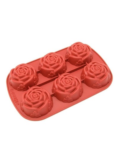 Buy 6-Cup Silicone Mold Garden Rose Cupcake Baking Pan Multicolour one size in Saudi Arabia