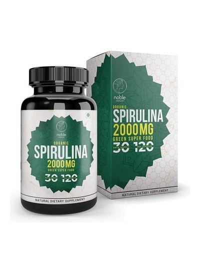 اشتري Organic Spirulina Capsules 2000Mg Per Serving, 100% Natural Vegan Non-GMO Immunity Booster, Superfood Supplement and Multivitamin في الامارات