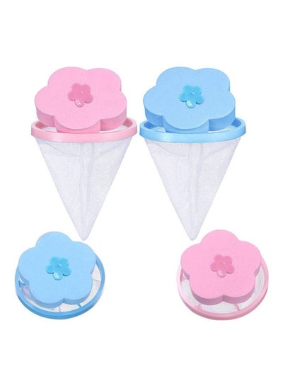 Buy 4-Piece Reusable Washing Machine Lint Catcher Set Multicolour in Egypt