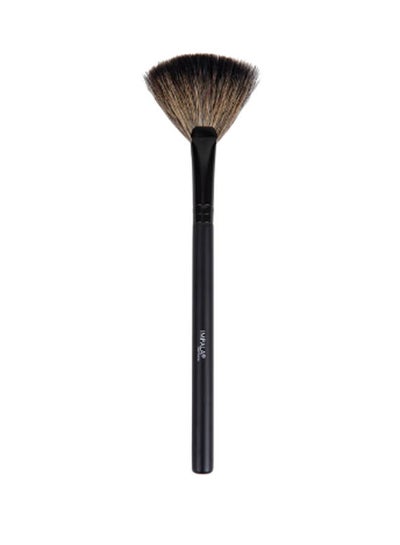 Buy Fan Brush N18 Natural Bristles Face And Body - Flat Fan Shaped Black in Egypt