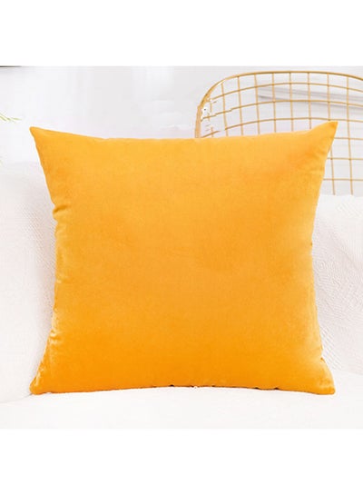 Buy Luxury Velvet Cushion Pillowcase Dark Yellow 40x40cm in Saudi Arabia
