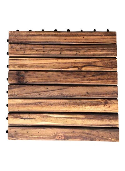 Buy Wood Interlocking Floor Tile Brown in UAE