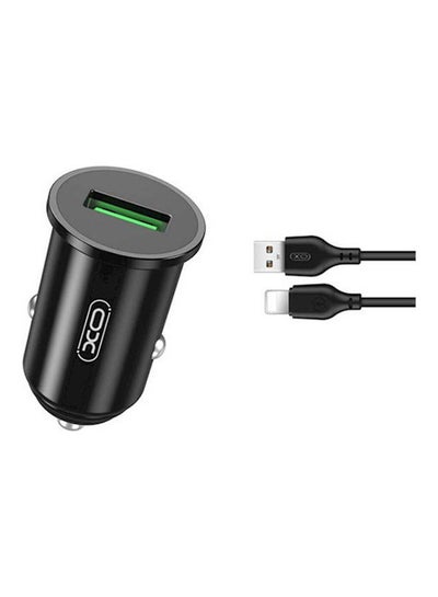 Buy Tz12 Qc3.0 18W Car Charger With Apple Cable Black in Egypt