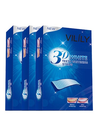 Buy 3-Box 3D White Glamorous Dental Whitening Kit 42 Strips Clear 11.7 x 6.6 x 1.7cm in UAE