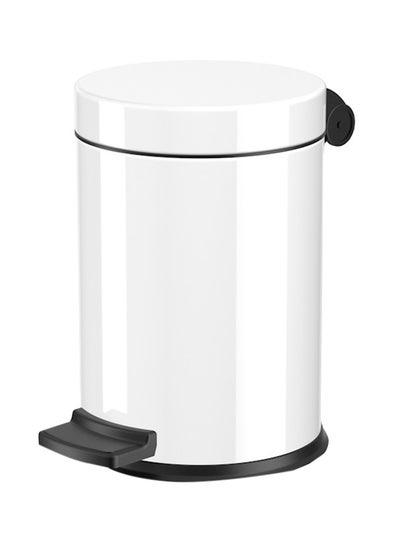 Buy Pedal Bathroom Dust Bin White 4Liters in UAE