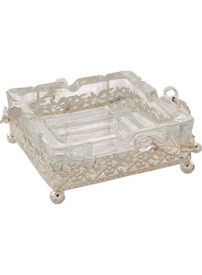 Buy Decorative Ashtray Silver 11x11cm in Saudi Arabia