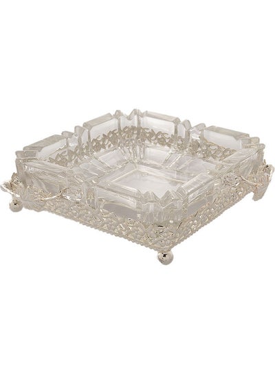 Buy Decorative Ashtray Silver 16x16cm in Saudi Arabia