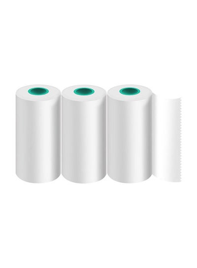 Buy 3-Piece Non-Adhesive Thermal Print Paper Rolls White in Saudi Arabia