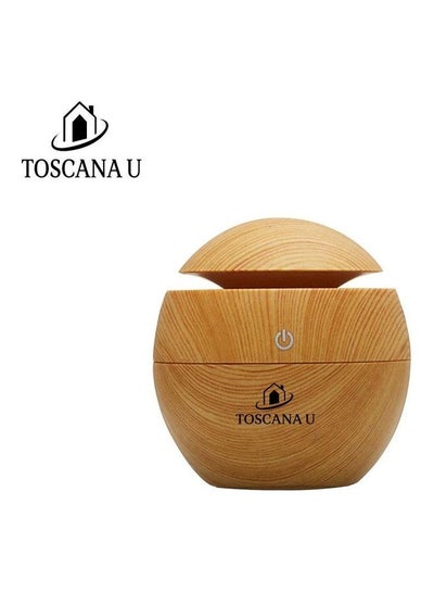 Buy Home Round Wooden Air Aroma Essential Oil Diffuser TU0020 Beige in Saudi Arabia