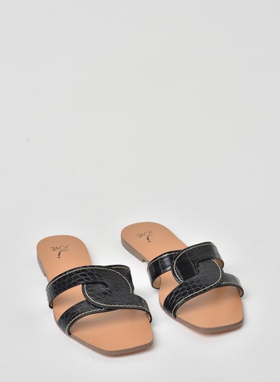 Buy Stylish Elegant Flat Sandals Black in Saudi Arabia