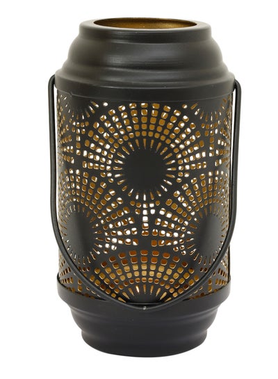 Buy Lantern Metal T-Light Medium Black 24x12cm in UAE
