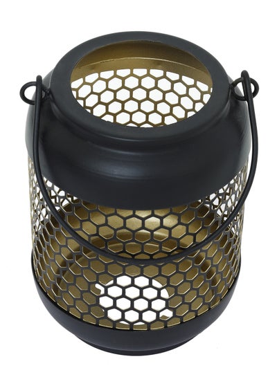 Buy Lantern Metal T-Light Small Black 16x12cm in UAE