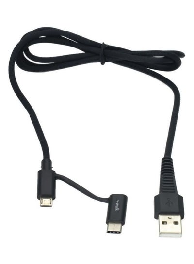 Buy Type-A To Type C And Micro USB Cable Black in UAE