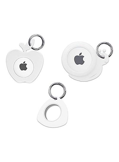 Buy 3-Piece Apple Airtag 2021 Covers White in Saudi Arabia
