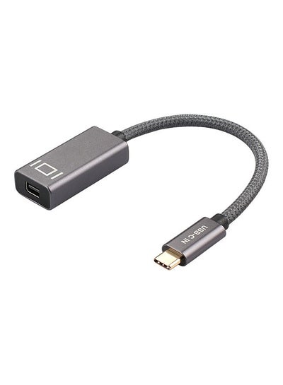Buy USB3.1 Type-C Male to Mini DP Female Cable Grey in UAE