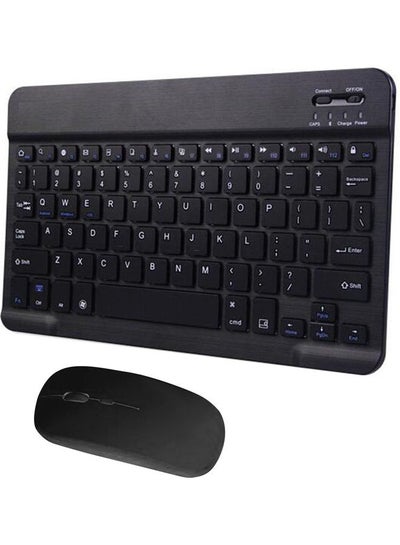 Buy Tablet Wireless Keyboard and Mouse Combo Ultra-slim Design Black in UAE
