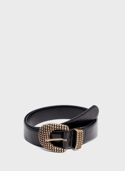 Geoff Embossed Buckle Belt Black price in Saudi Arabia | Noon Saudi ...