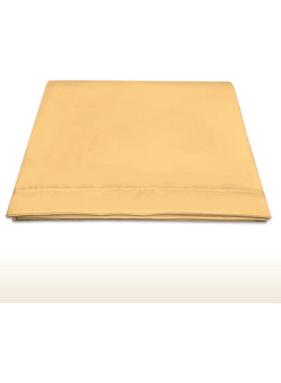 Buy 100% Long Staple 400 Thread Count Soft Sateen Weave Double Size Flat Bed Sheet Includes 1xDouble Size Flat Bed Sheet 230x280 cm Cotton Golden Yellow 230x280cm in UAE