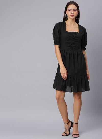 Buy Knit Mini Dress Black in Saudi Arabia