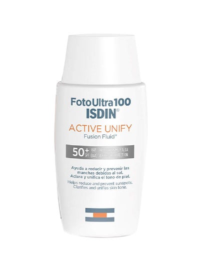 Buy Isdin Foto Ultra 100 Active Sunscreen Unify Fusion Fluid No Color 50 Ml 50ml in UAE