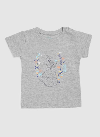 Buy Graphic Printed T-Shirt Grey in Saudi Arabia