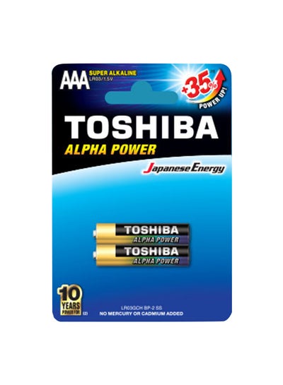 Buy 2-Piece Alpha Power AAA Super Alkaline Batteries Multicolour in UAE