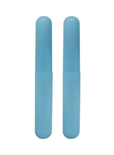 Buy 2 Pcs Toothbrush Holder Travel Plastic Toothbrush Case Travel Tooth Brush Holder Case Toothbrush Storage Box Light Blue in Egypt