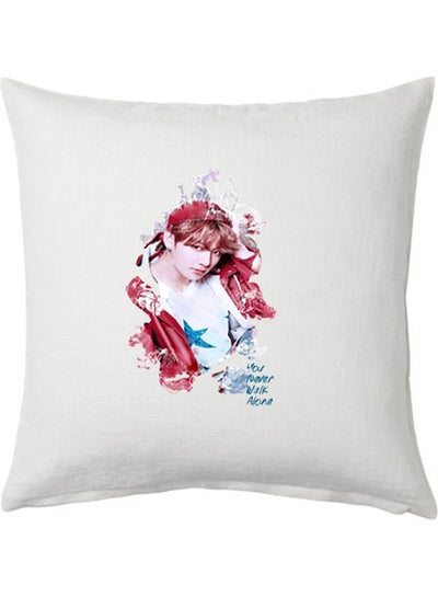 Buy BTS You Never Walk Alone Printed Cushion polyester White 40x40cm in UAE