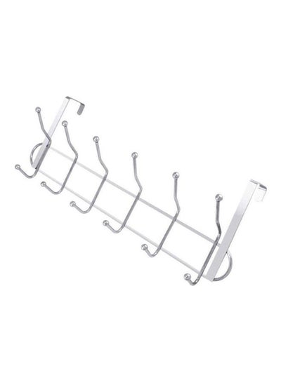 اشتري 6 Double Hooks, Over The Door Hanger Silver في مصر