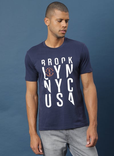 Buy Casual Graphic T-Shirt Navy in UAE