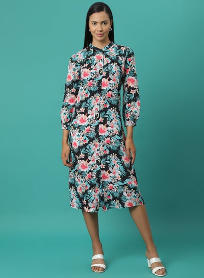 Buy All Over Print Dress Multicolour in Saudi Arabia